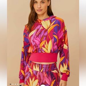 Farm Rio x Adidas Birds Of Paradise Bold Pink Jacket in Med NWT Retail $70